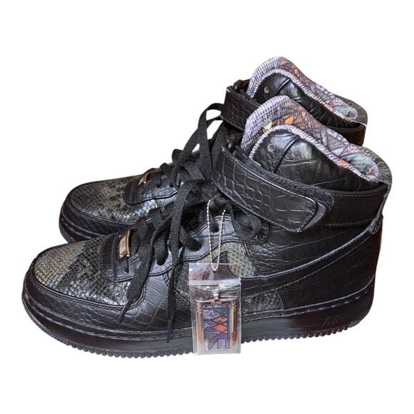 Nike Black Reptile Air Force 1 High premium exotic men’s Sz10 custom-made 2014 - Picture 4 of 11